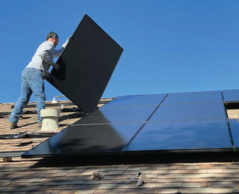 solar energy panels on house roof